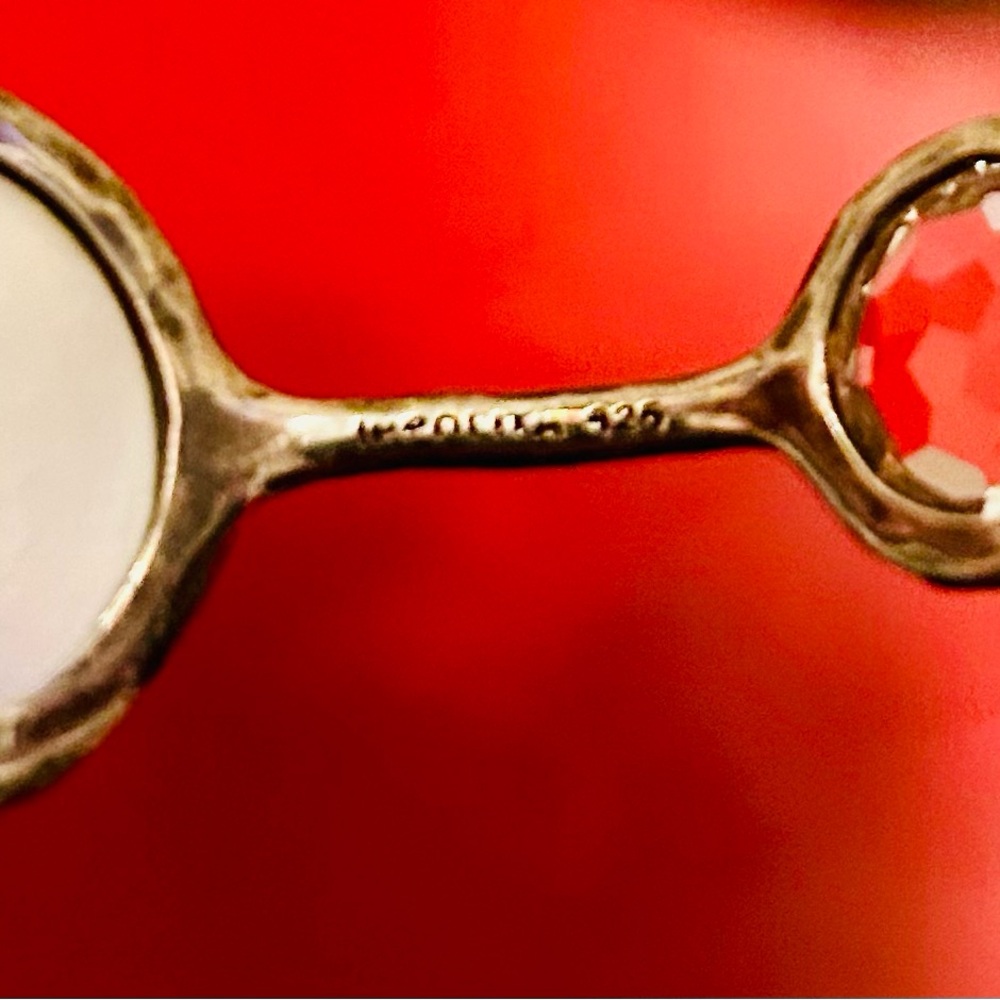 Mother of Pearl & Quartz Lollipop wonderland 6-Stone Bangle large stone *RARE* - Picture 13 of 13